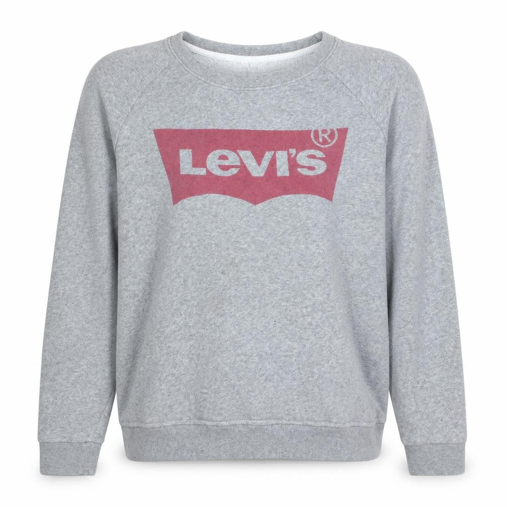 Levi's Men's Grey Logo Crew Neck Pullover Sweatshirt Size L