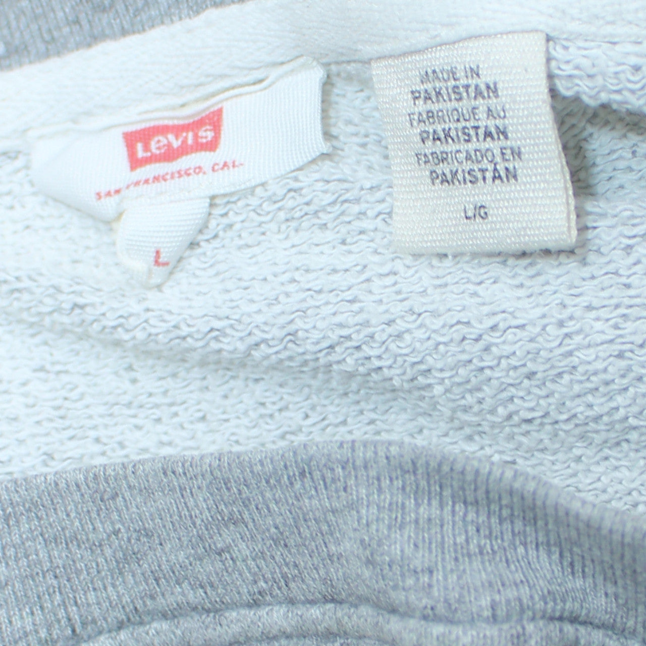 Levi's Men's Grey Logo Crew Neck Pullover Sweatshirt Size L