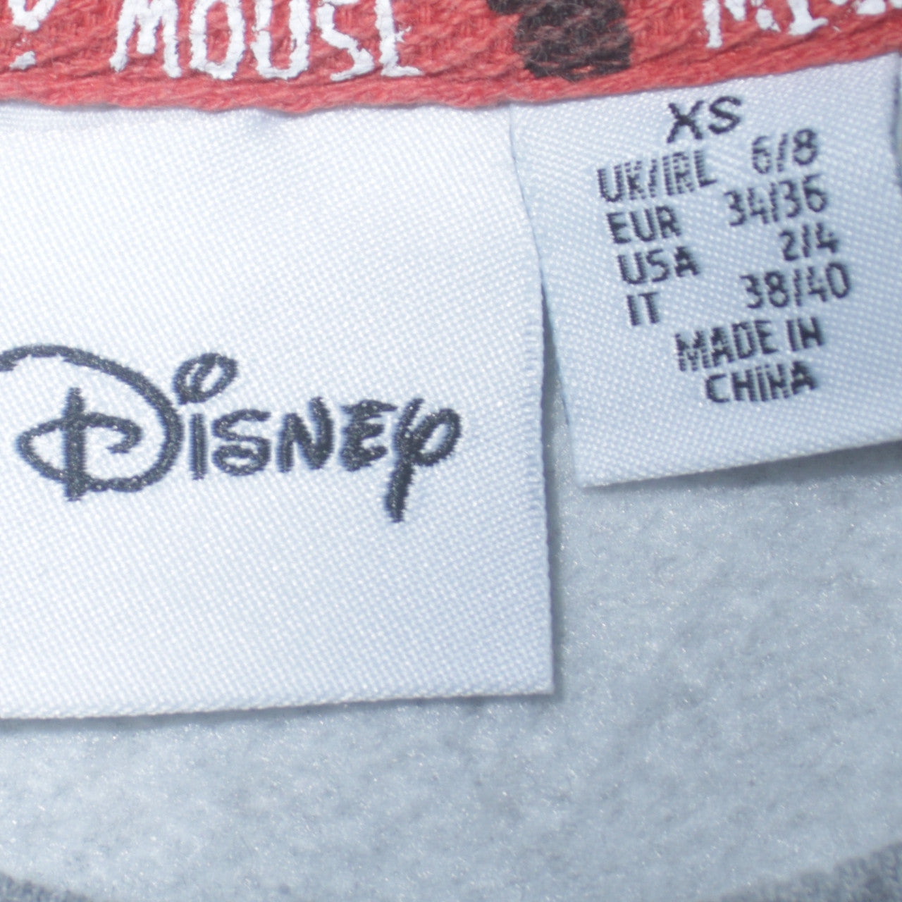 Disney Women XS Grey Mickey Mouse Pullover Sweatshirt