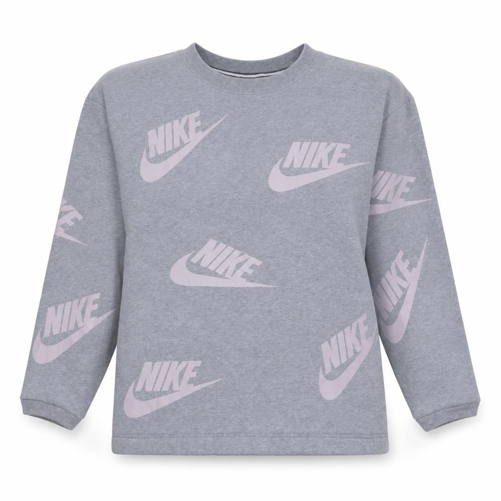Nike Women’s Grey Cotton Blend Logo Sweatshirt Size S