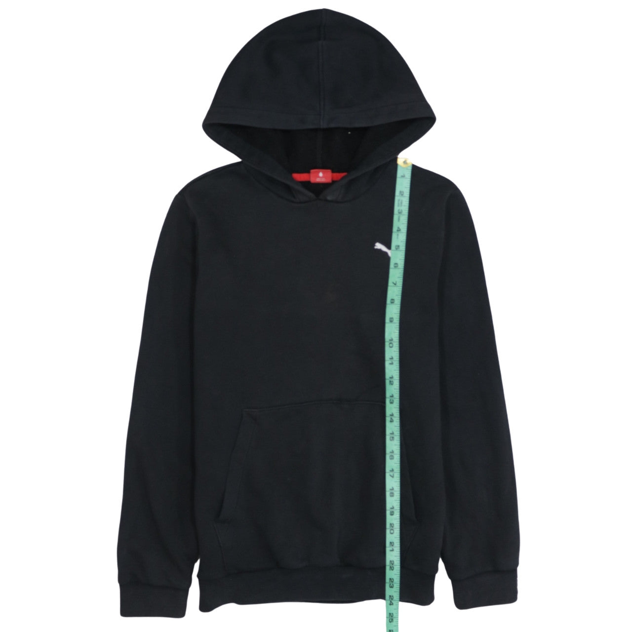 Puma Boys Black Pullover Hoodie Size 164 Cotton Blend Logo Sportswear