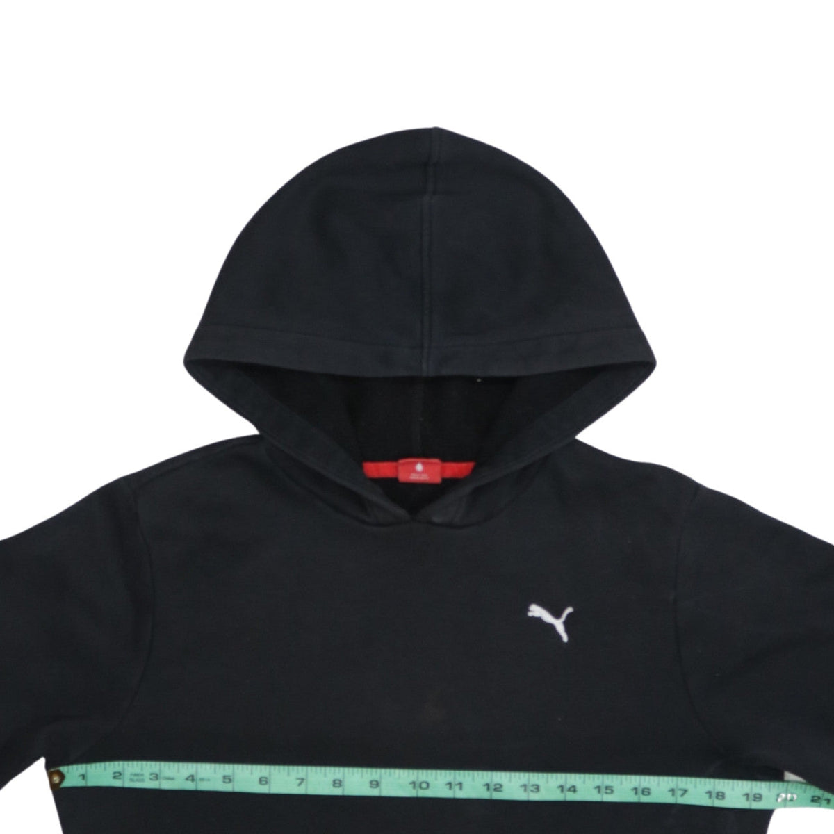 Puma Boys Black Pullover Hoodie Size 164 Cotton Blend Logo Sportswear