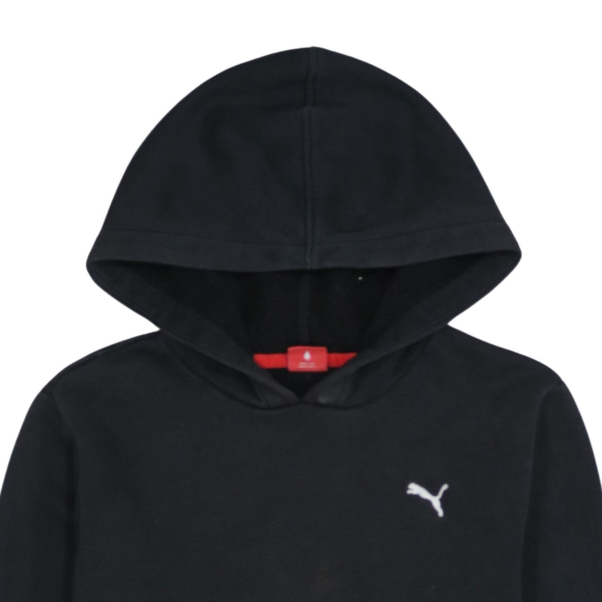 Puma Boys Black Pullover Hoodie Size 164 Cotton Blend Logo Sportswear