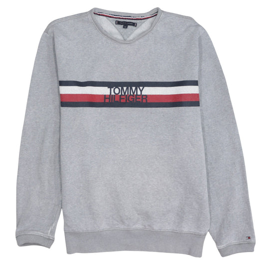 Tommy Hilfiger Men's Grey 2XL Crew Neck Logo Sweatshirt
