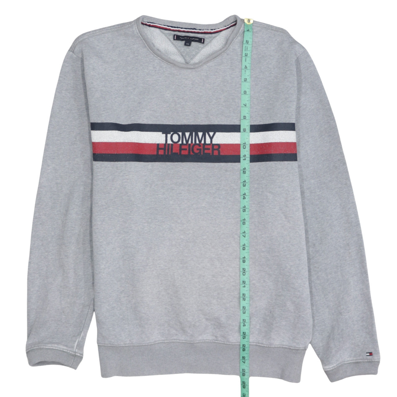 Tommy Hilfiger Men's Grey 2XL Crew Neck Logo Sweatshirt