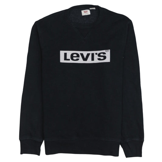 Levi's Men's Black Crew Neck Logo Pullover Sweatshirt Size S