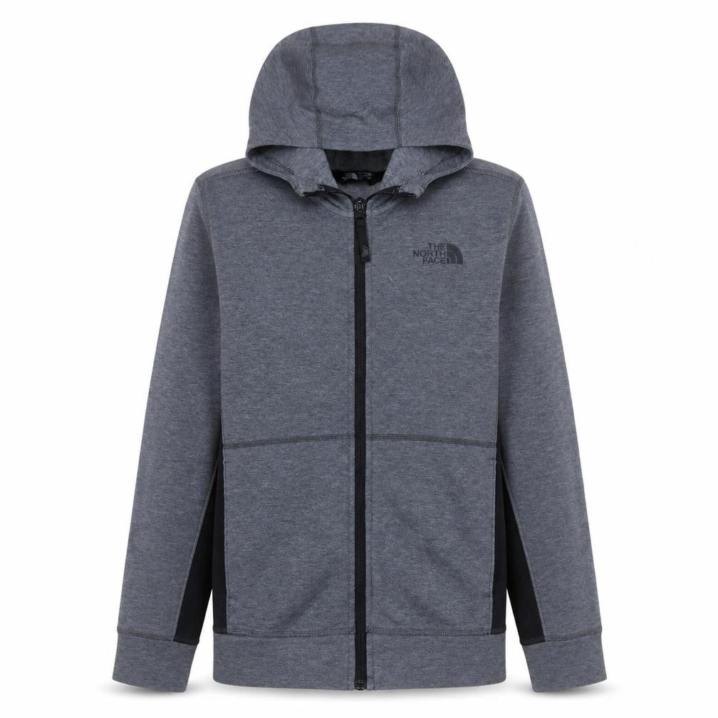 The North Face Boys Grey Full Zip Hoodie Size L Polyester Cotton Blend