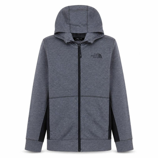 The North Face Boys Grey Full Zip Hoodie Size L Polyester Cotton Blend