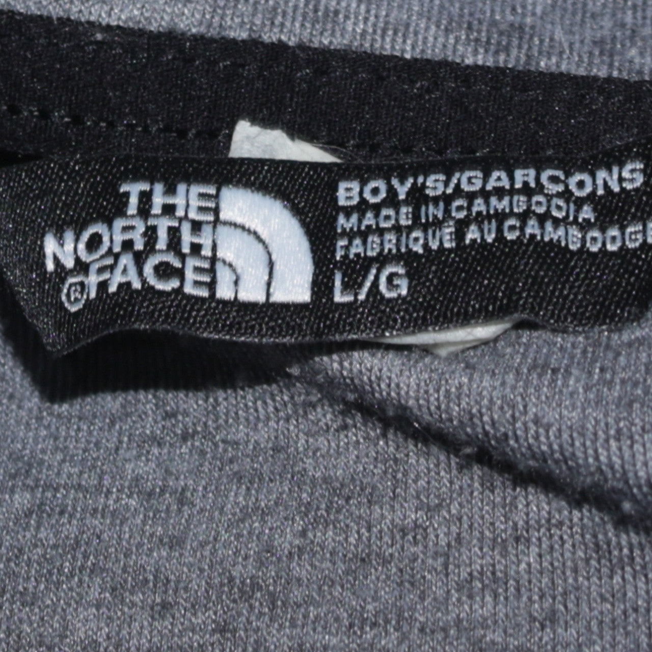 The North Face Boys Grey Full Zip Hoodie Size L Polyester Cotton Blend