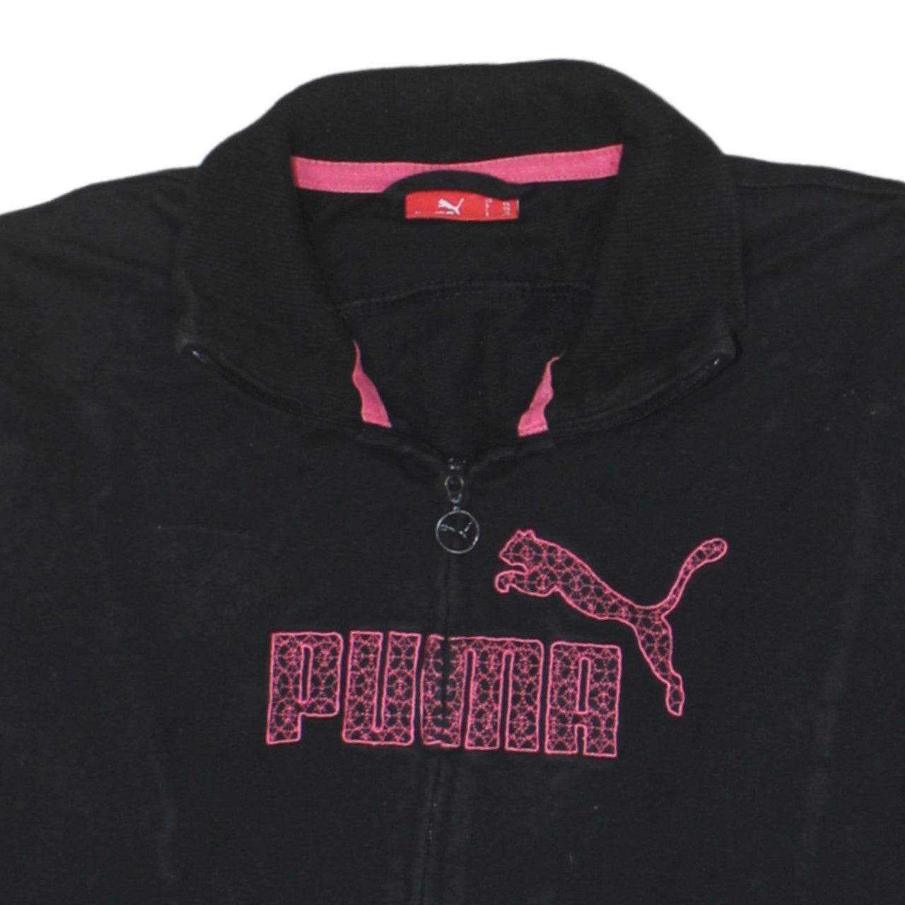 Puma Women's Black Full Zip Sweatshirt Size 16 Logo Athletic Top