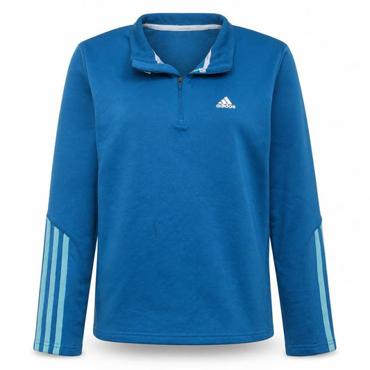 Adidas Womens Blue ClimaWarm 1/2 Zip Pullover Sweatshirt UK 14