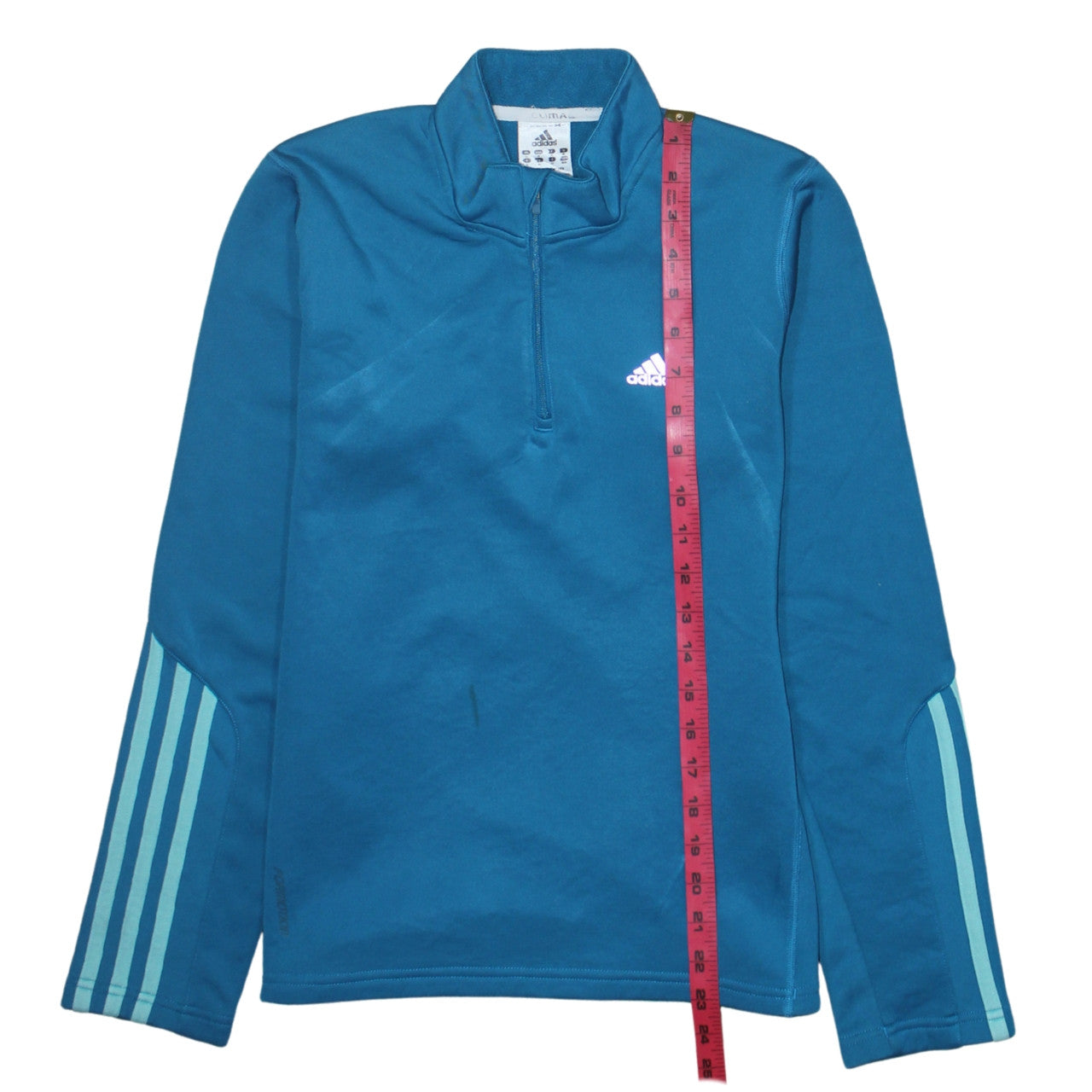 Adidas Womens Blue ClimaWarm 1/2 Zip Pullover Sweatshirt UK 14