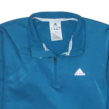 Additional view of Adidas women’s blue climawarm 1/2 zip pullover sweatshirt uk 14