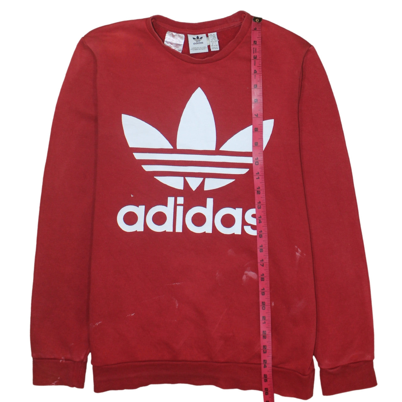 Adidas Boys Red Crew Neck Graphic Print Sweatshirt Size 15-16 Years