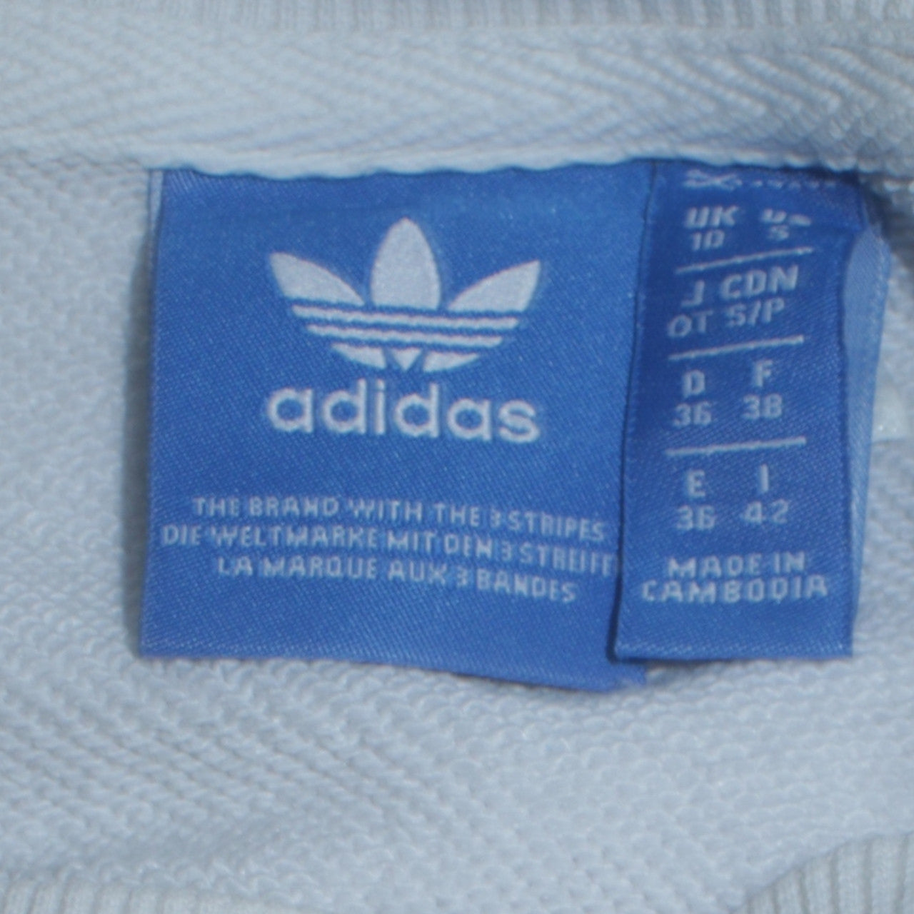 Adidas Women White Crew Neck Sweatshirt Size 10 Long Sleeve Striped Logo