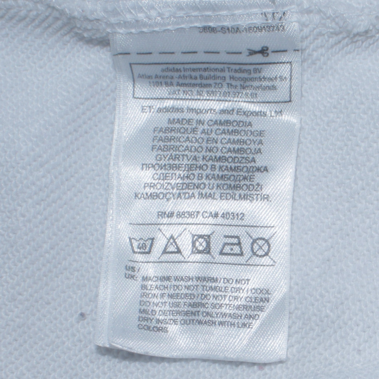 Adidas Women White Crew Neck Sweatshirt Size 10 Long Sleeve Striped Logo