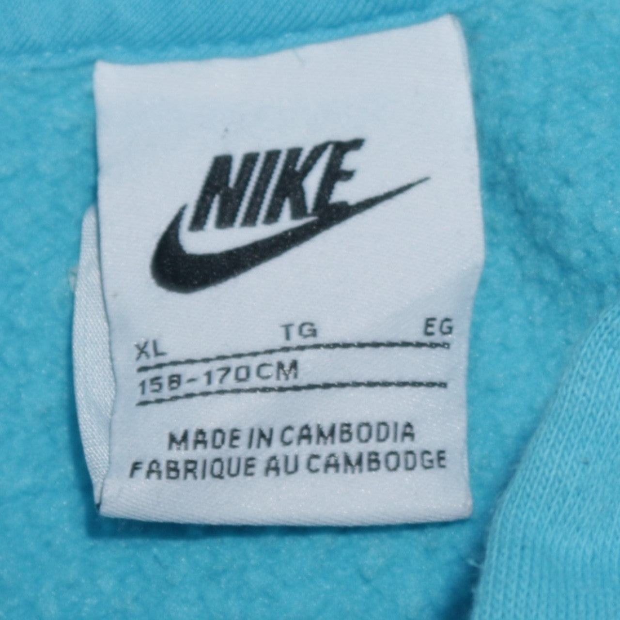 Nike Boys Blue Pullover Hoodie XL 158-170cm Cotton Blend Logo Sweatshirt