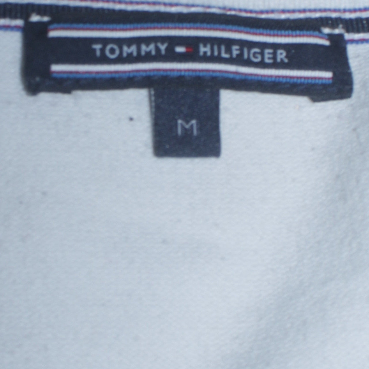 Tommy Hilfiger Women White Cotton V-Neck Long Sleeve Jumper M
