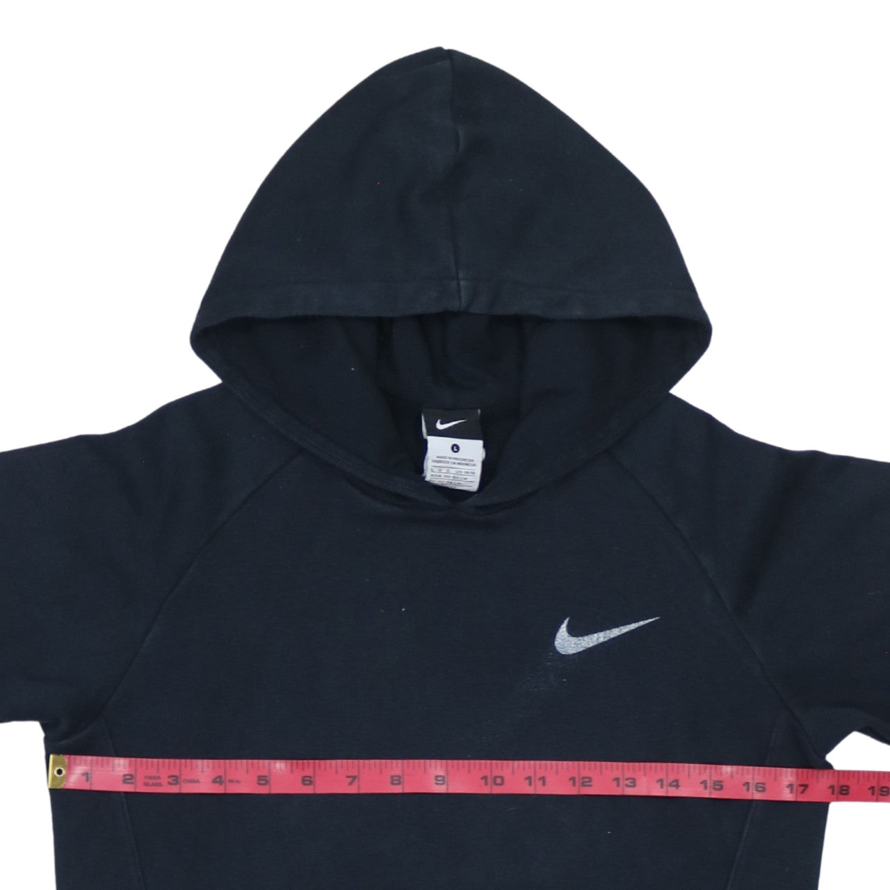 Nike Boys Black Pullover Hoodie L 12-13 Years Cotton Blend