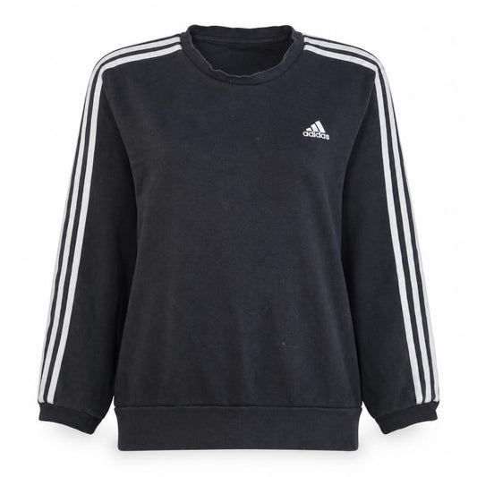 Adidas Womens Black Crew Neck Long Sleeve Pullover Sweatshirt Size M