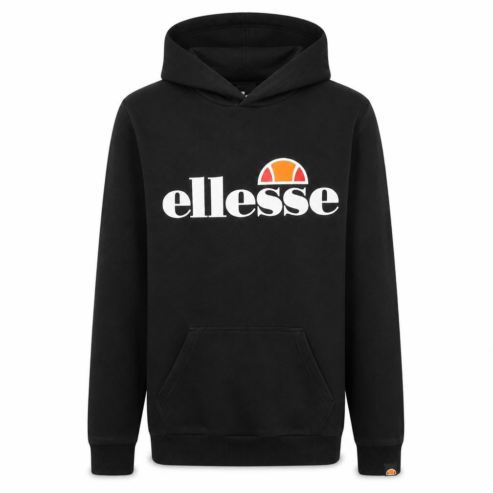 Ellesse Boys Black Pullover Hoodie 13-14 Years Regular Fit Logo Print