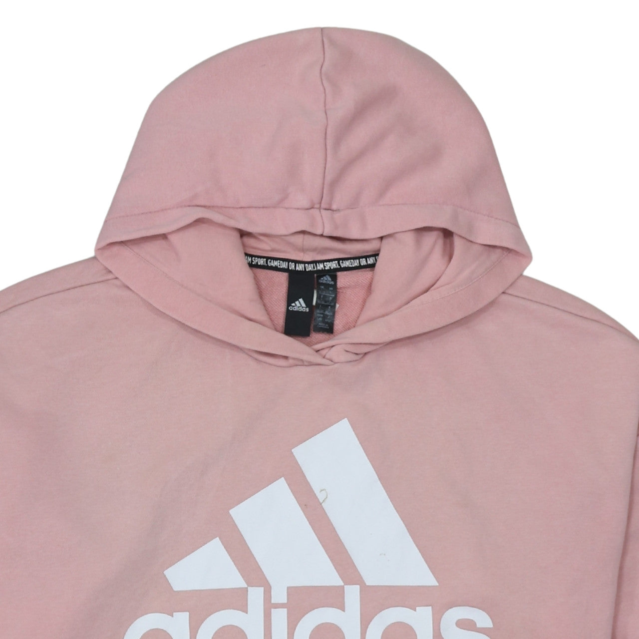 Adidas Women Pink Pullover Hoodie L Logo Graphic Casual Sweatshirt