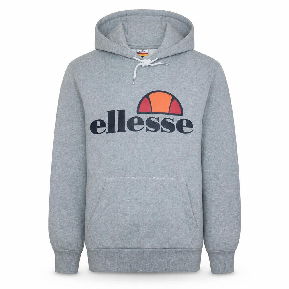 Ellesse Men's Grey Pullover Hoodie Small Logo Sports Sweatshirt