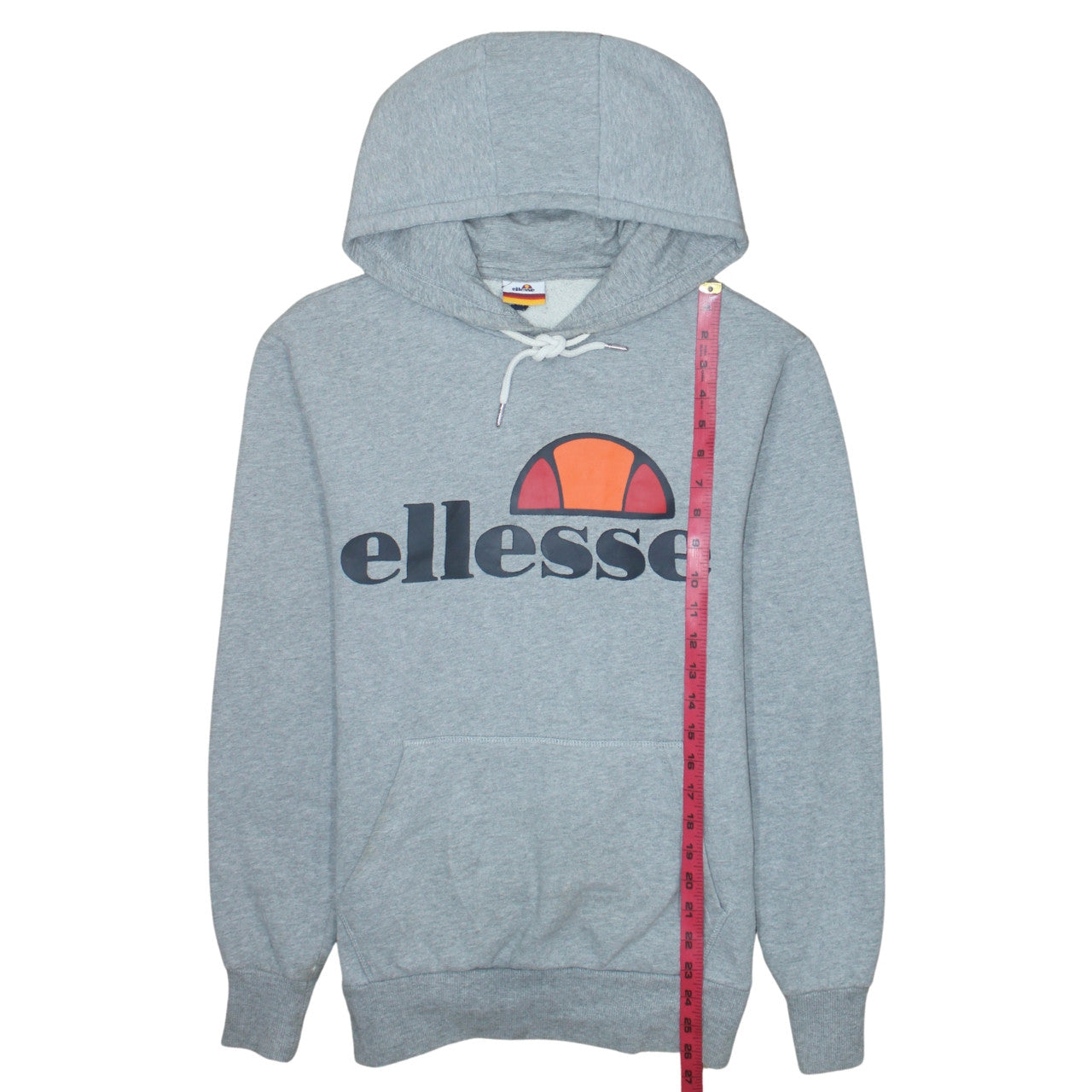 Ellesse Men's Grey Pullover Hoodie Small Logo Sports Sweatshirt