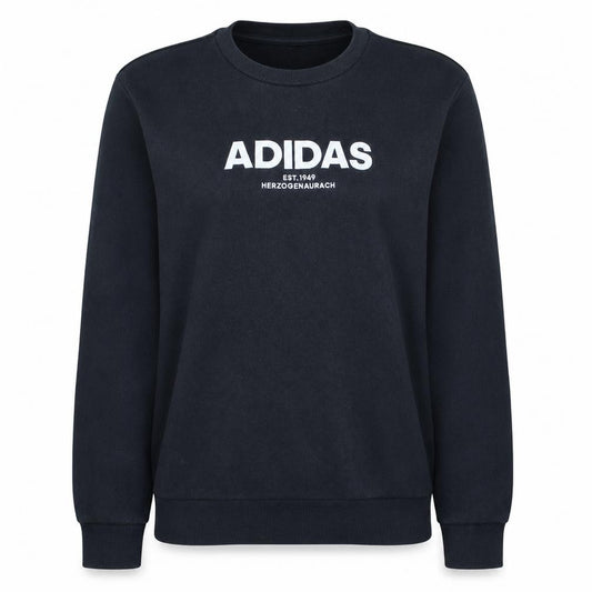 Adidas Women's Black Medium Pullover Sweatshirt Crew Neck Logo Print