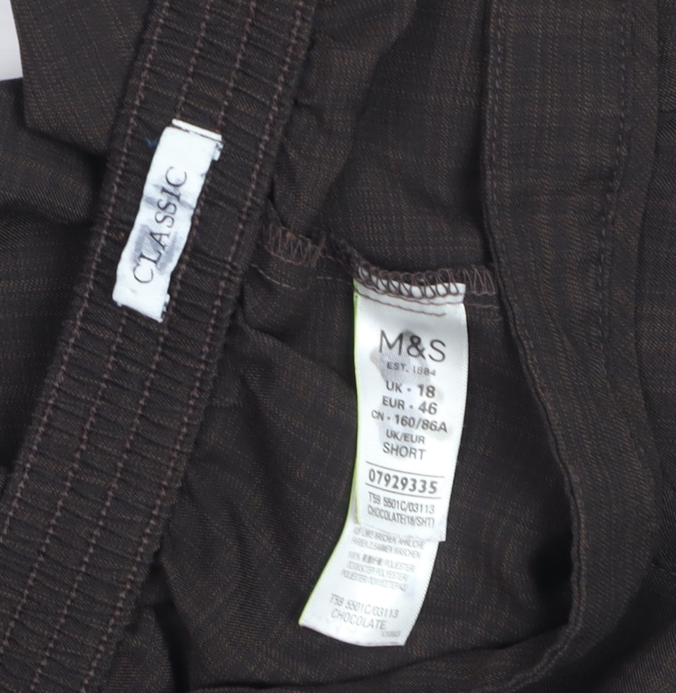 Marks and Spencer Women’s Brown Classic Straight Leg Trousers Size 18