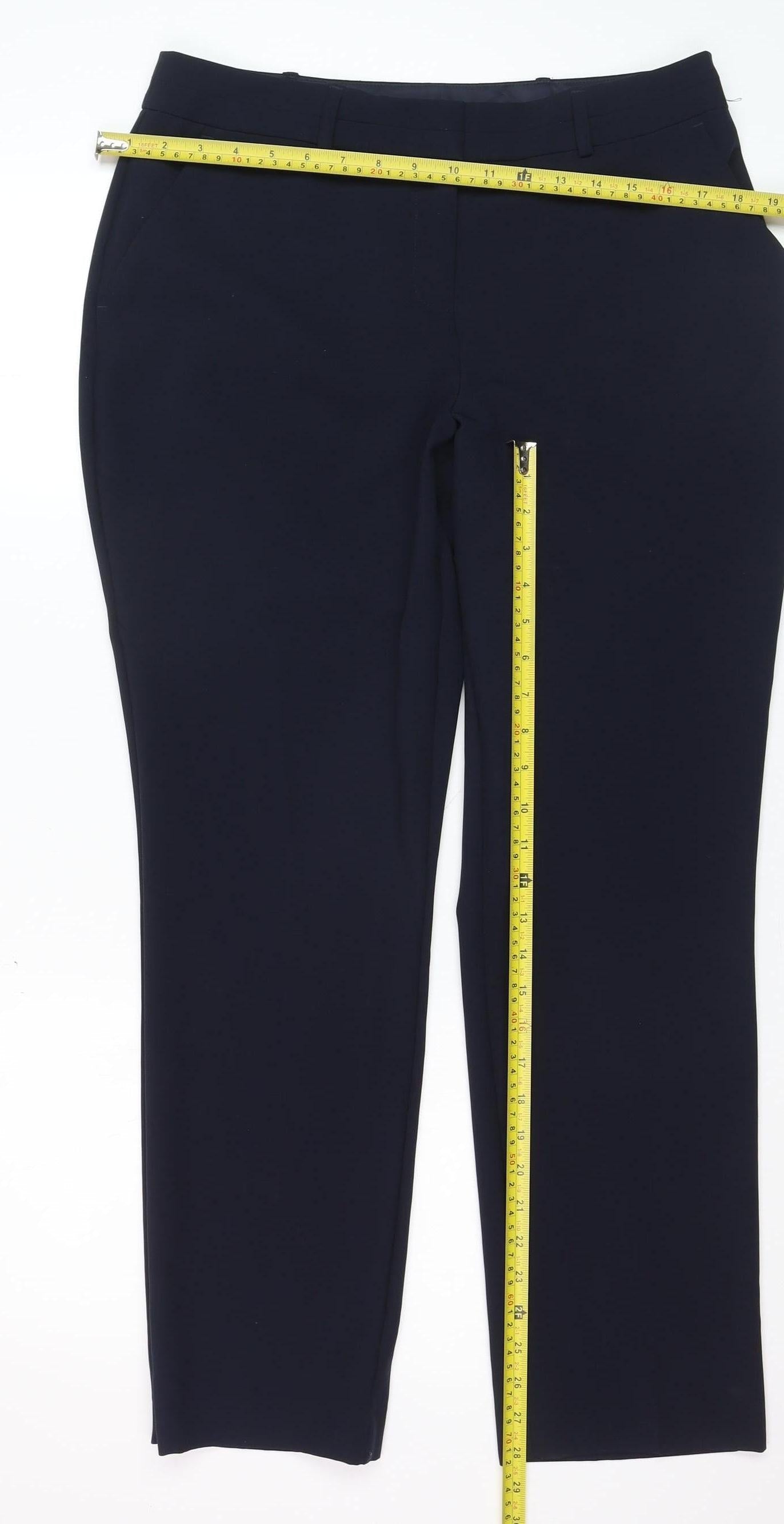 Dunnes Women Black Size 12 Straight Leg Dress Trousers