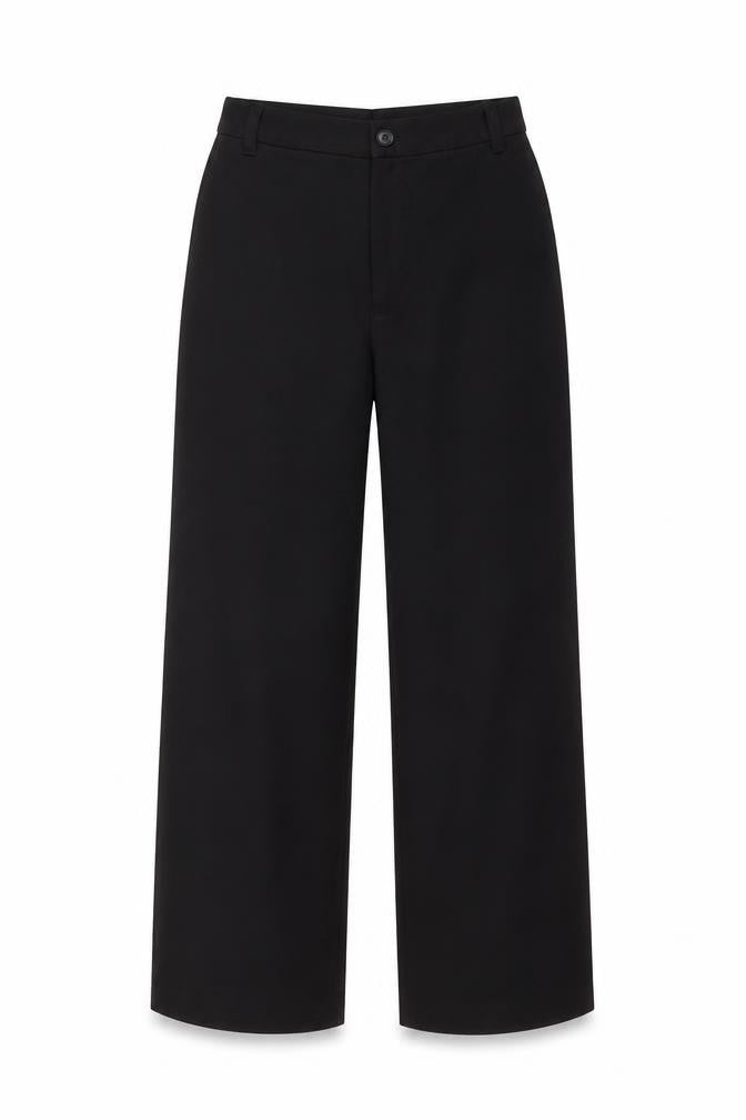Pull & Bear Womens Black Regular Fit Straight Leg Trousers Size 12