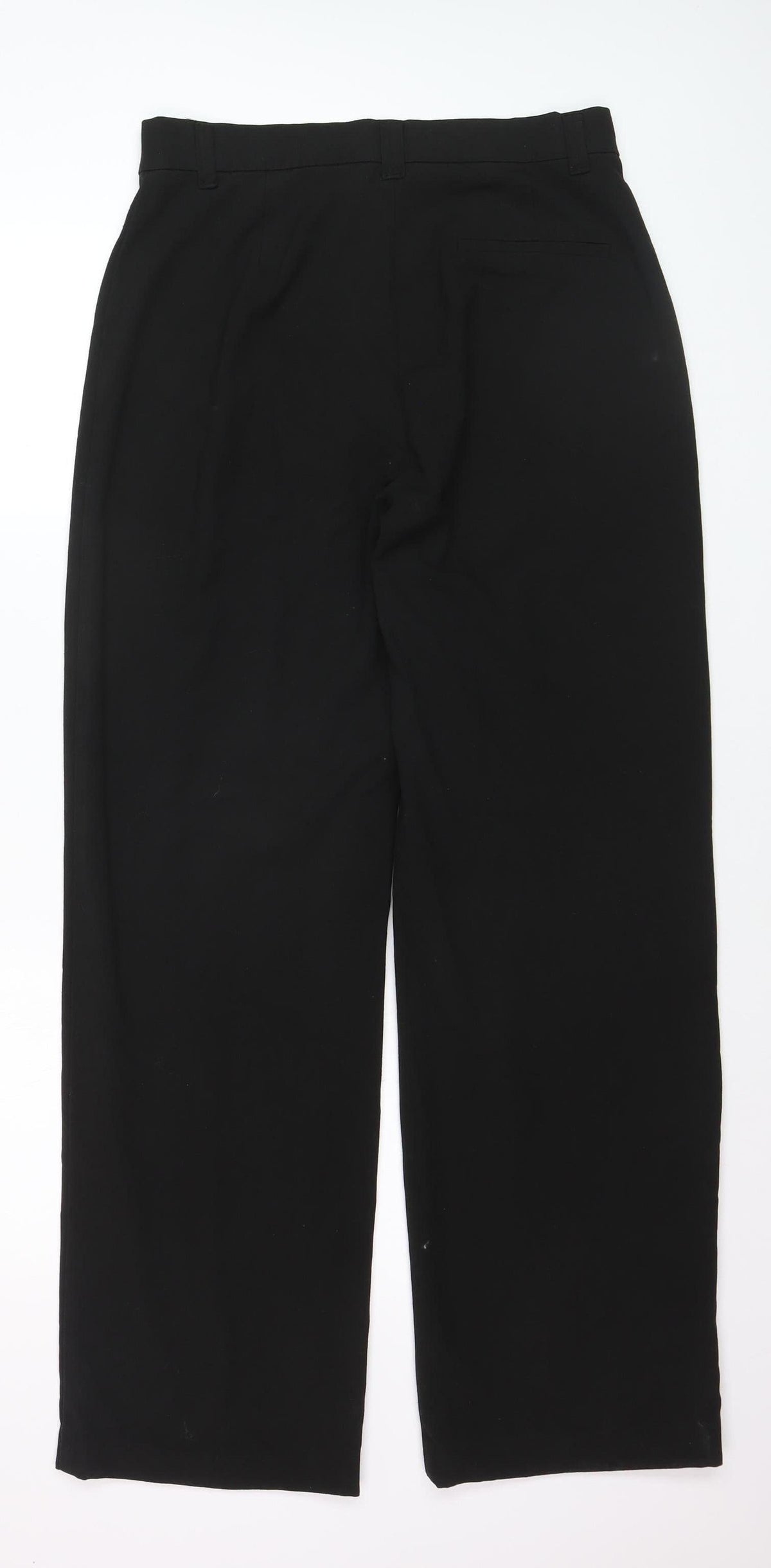 Pull & Bear Womens Black Regular Fit Straight Leg Trousers Size 12