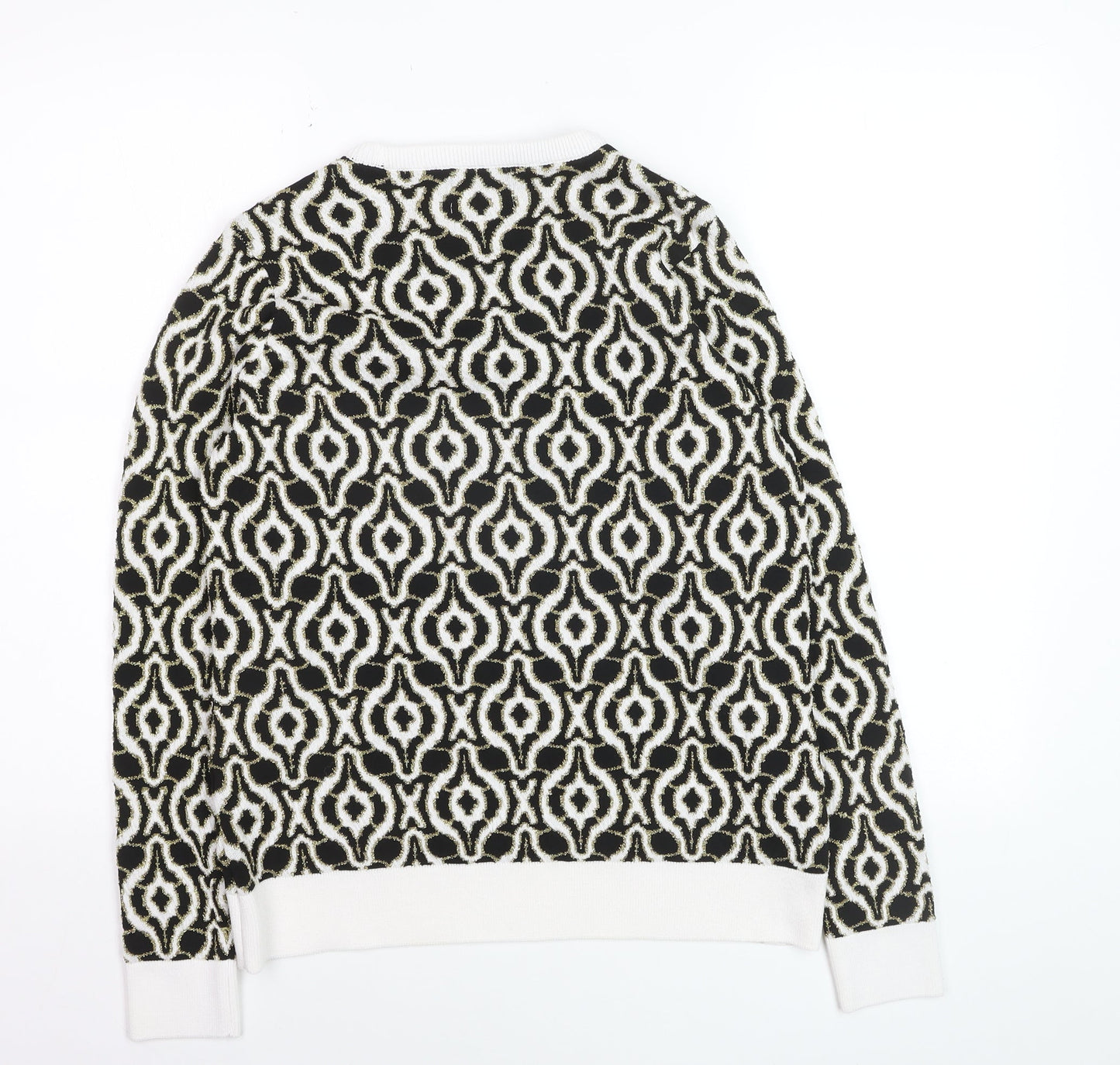 Savida Women’s Black & White Geometric Knit Jumper Size 12