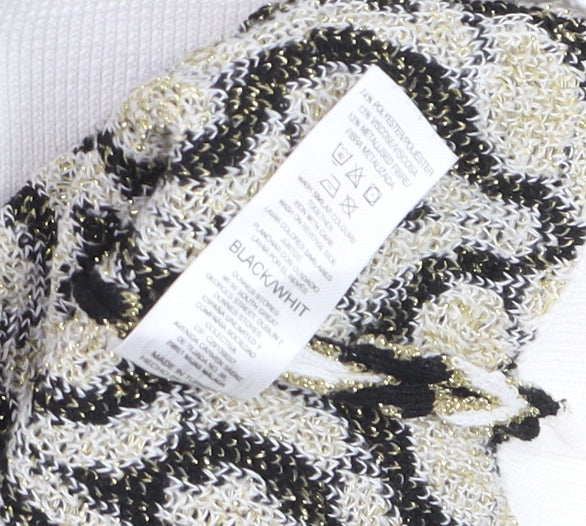 Savida Women’s Black & White Geometric Knit Jumper Size 12