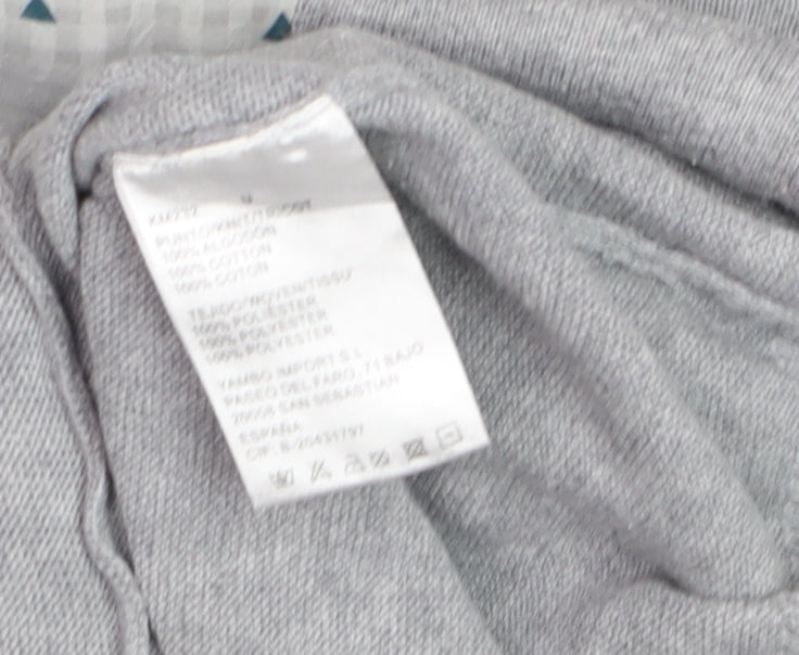 Indi & Cold Women's Grey Geometric Knit Pullover Jumper Size S