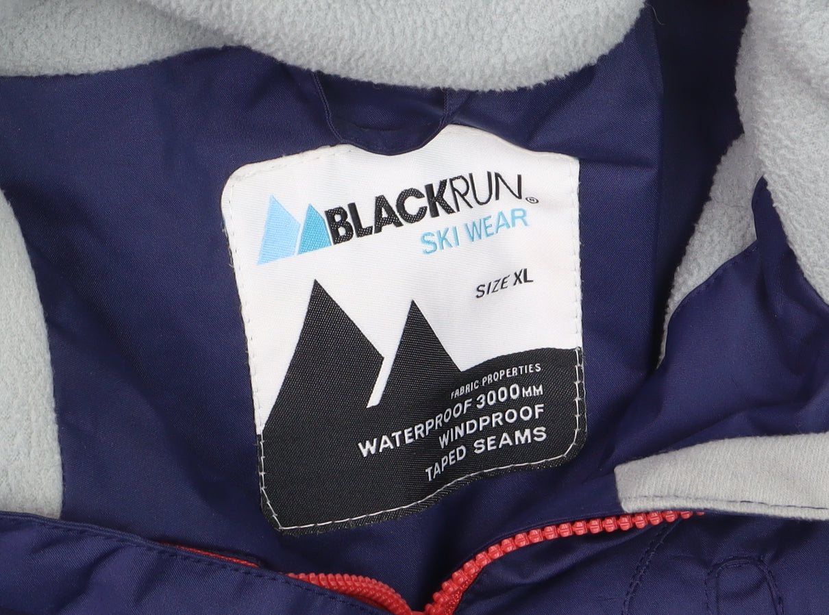 Blackrun Men’s Blue XL Waterproof Ski Jacket Hooded Windproof Coat