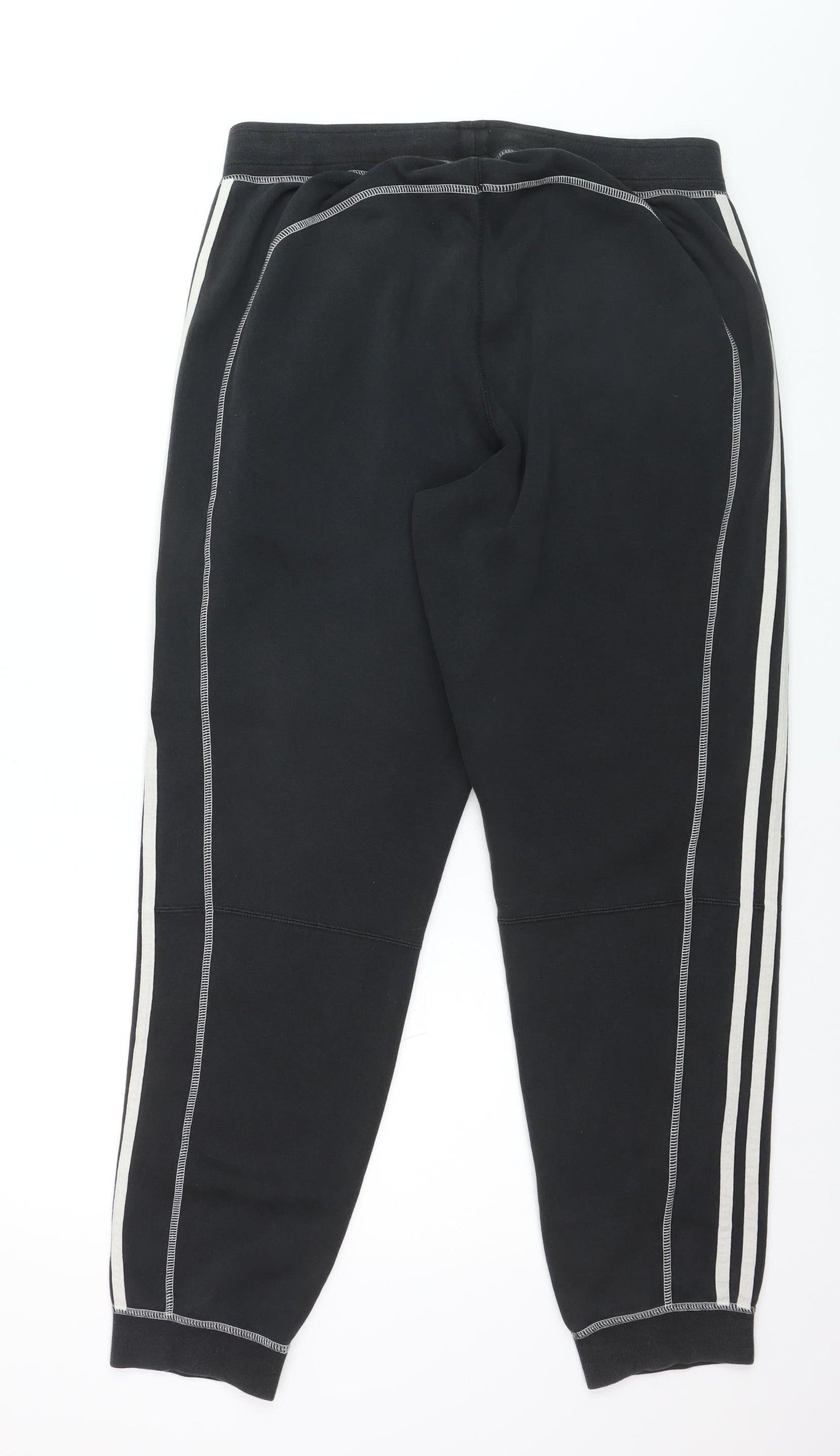 Adidas Mens Black Jogger Trousers L Fleece Regular Fit