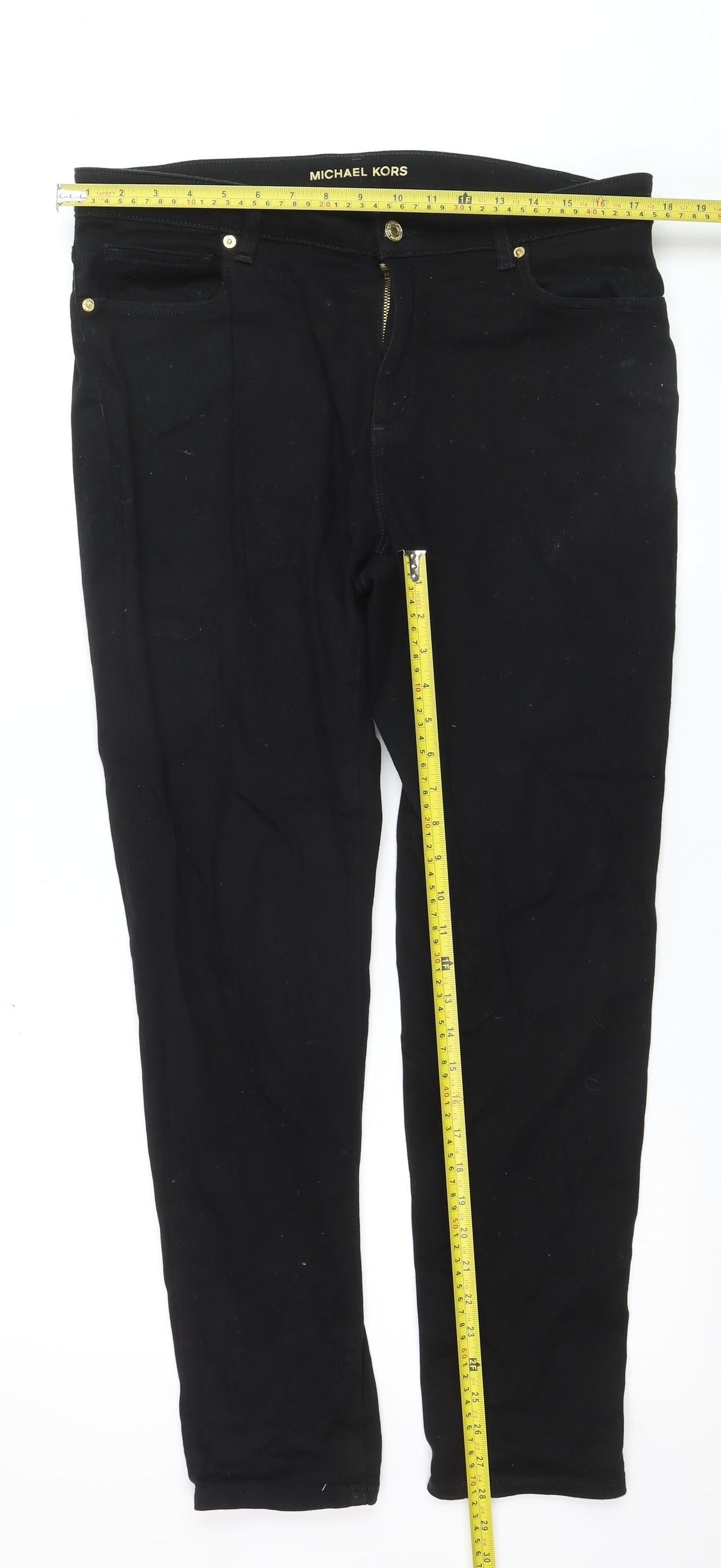 Michael Kors Women Black Skinny Jeans Size 14 Izzy Denim