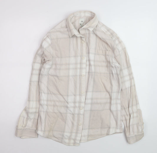 River Island Men's Beige Check Collared Cardigan Jumper S
