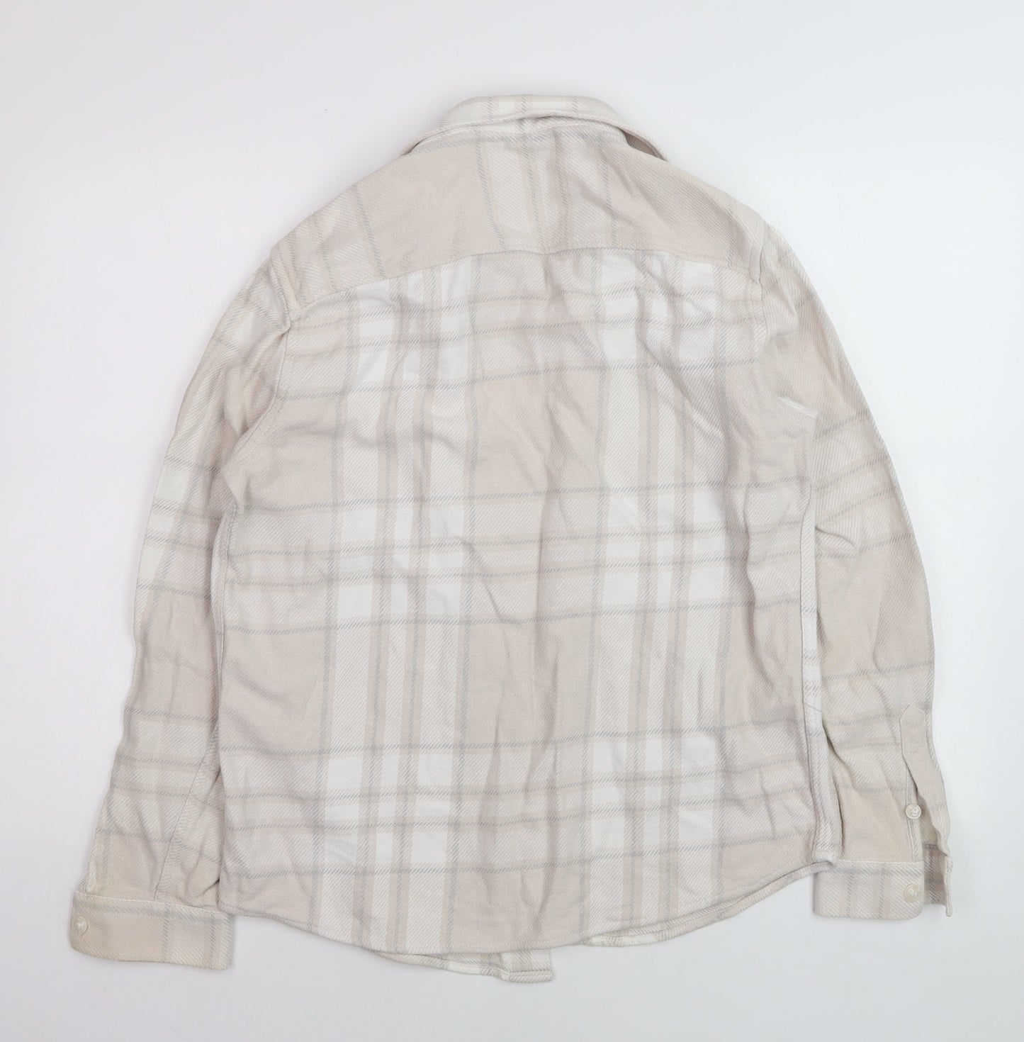 River Island Men's Beige Check Collared Cardigan Jumper S