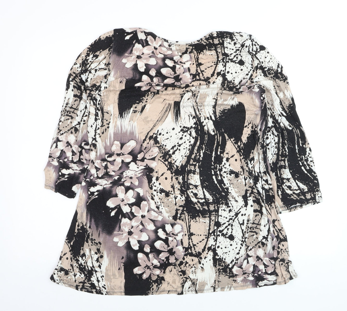 Saloos Women’s Multicoloured Floral Tunic Blouse UK 16 3/4 Sleeve