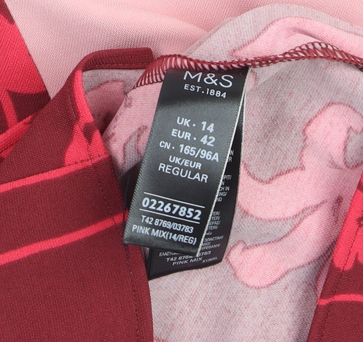 Marks and Spencer Women’s Multicoloured Size 14 Asymmetric Floral Midi Dress
