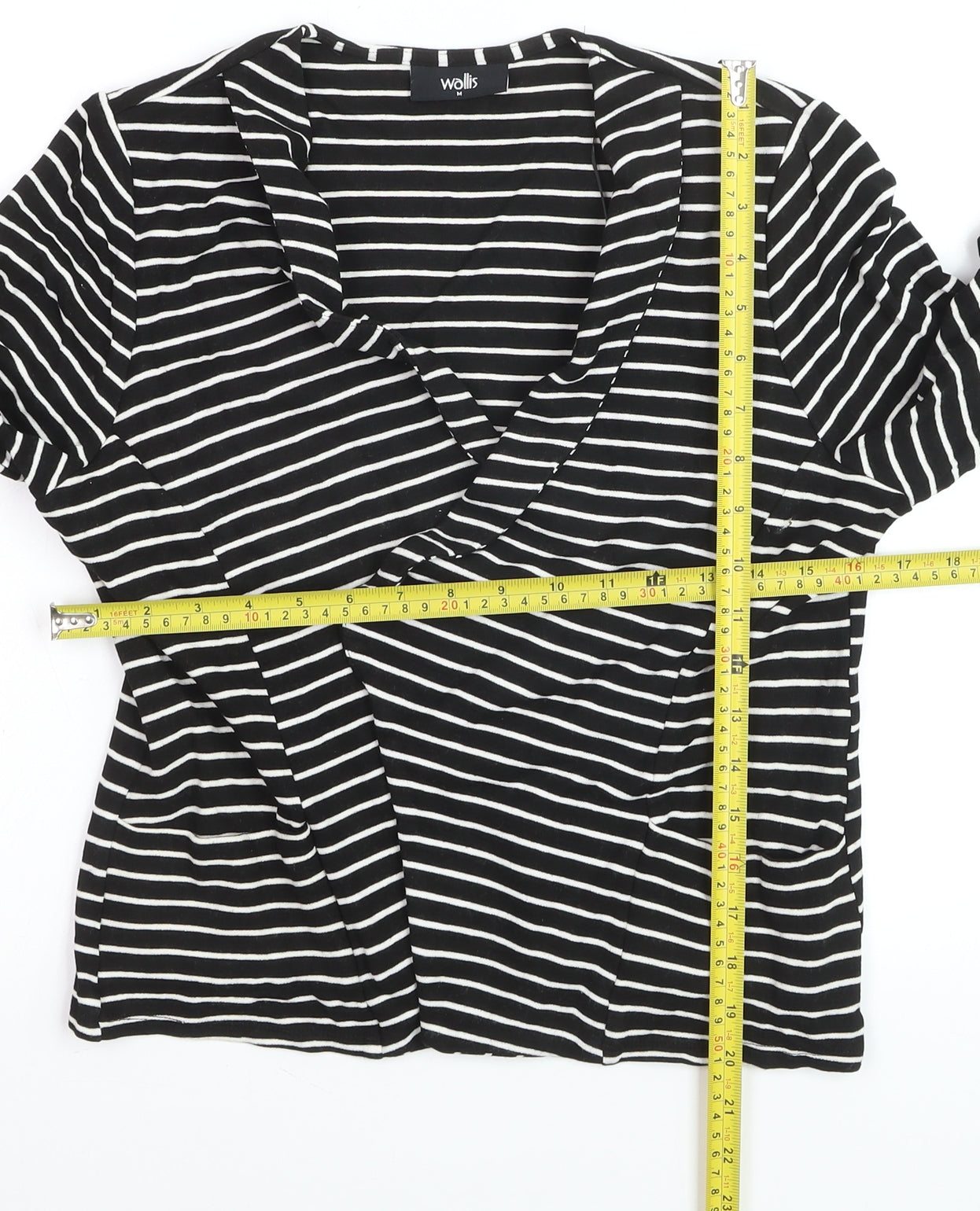 Wallis Women’s Black White Striped Jersey Blazer M Regular Fit