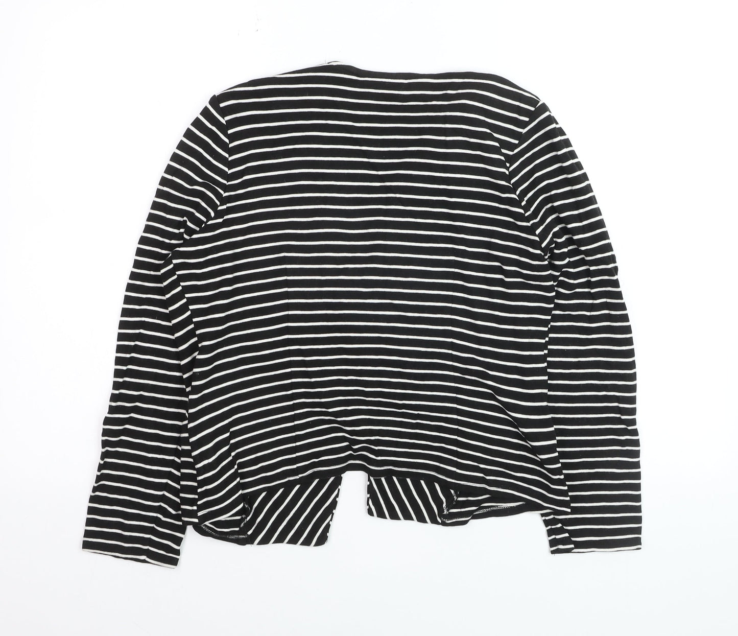 Wallis Women’s Black White Striped Jersey Blazer M Regular Fit