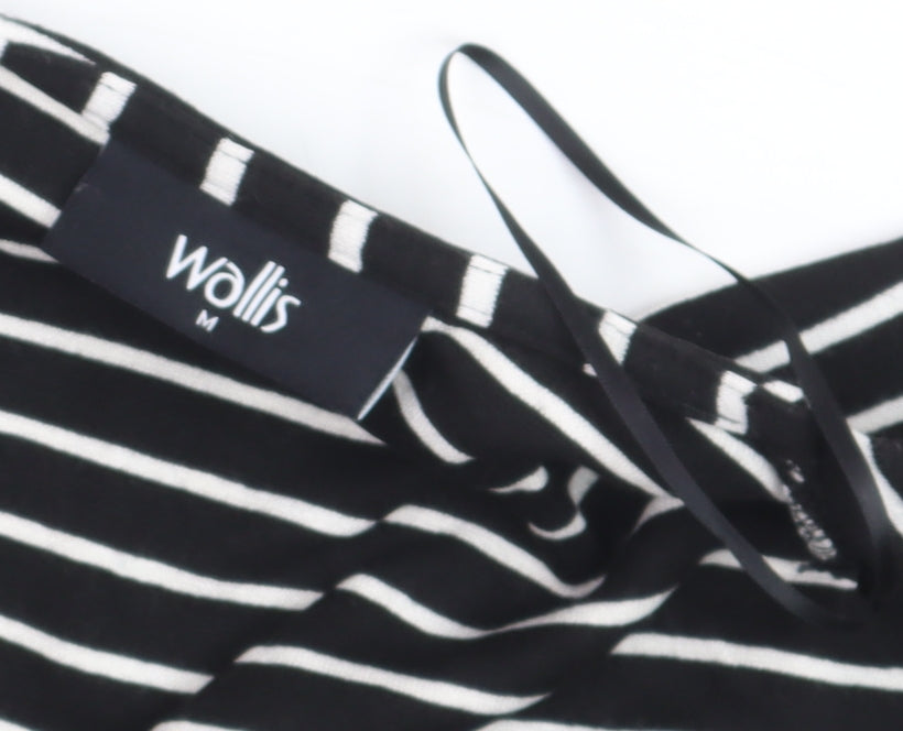 Wallis Women’s Black White Striped Jersey Blazer M Regular Fit
