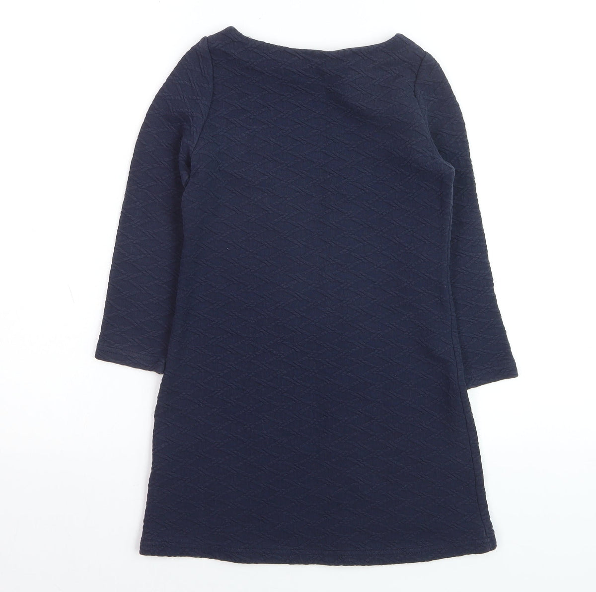 GANT Girls Blue Quilted Shift Dress 5-6 Years Long Sleeve Casual