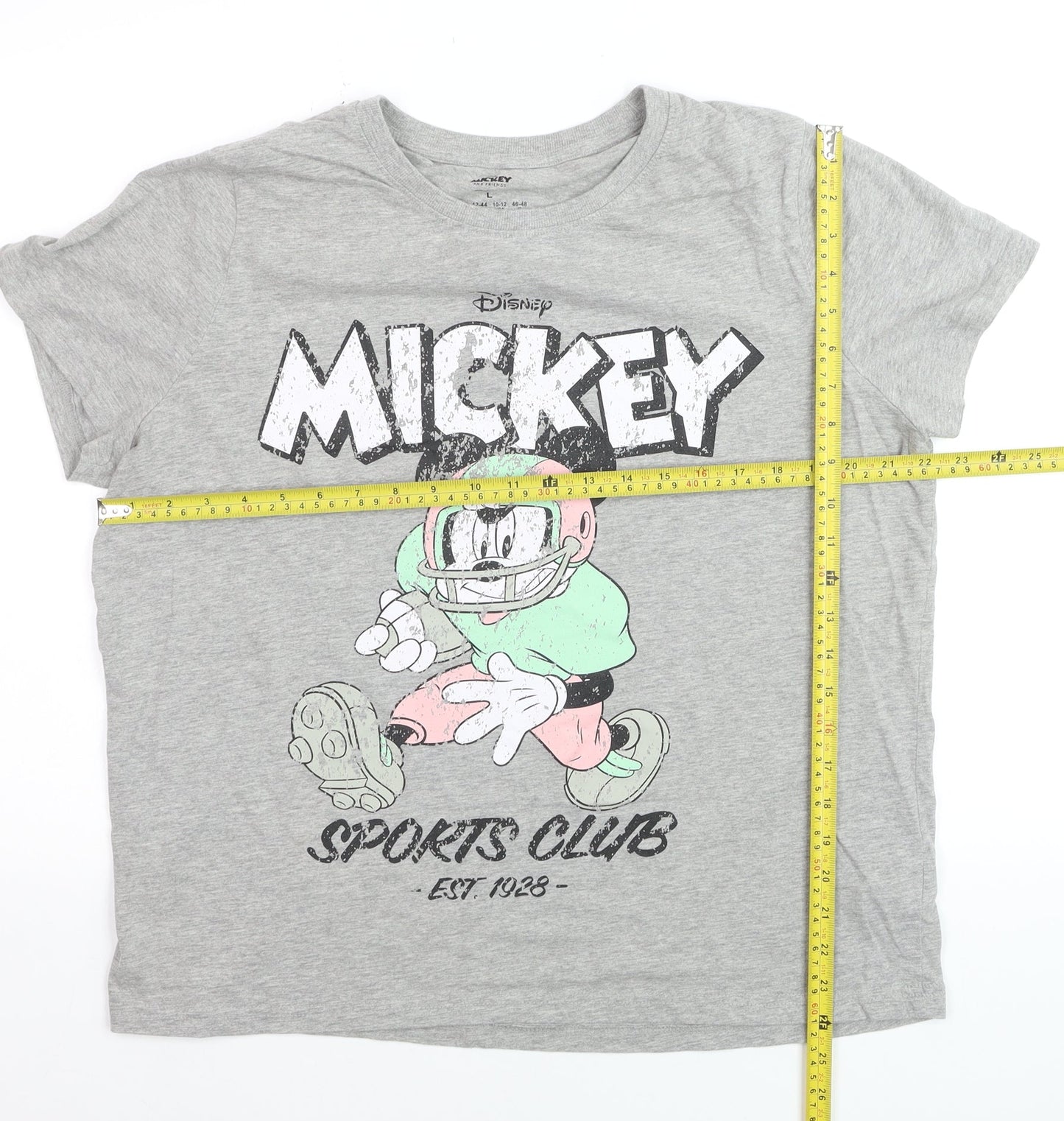 Disney Women’s Grey Mickey Mouse Sports Club T-Shirt Size L