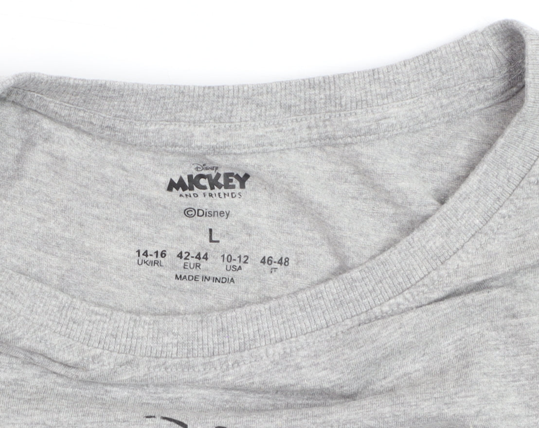 Disney Women’s Grey Mickey Mouse Sports Club T-Shirt Size L