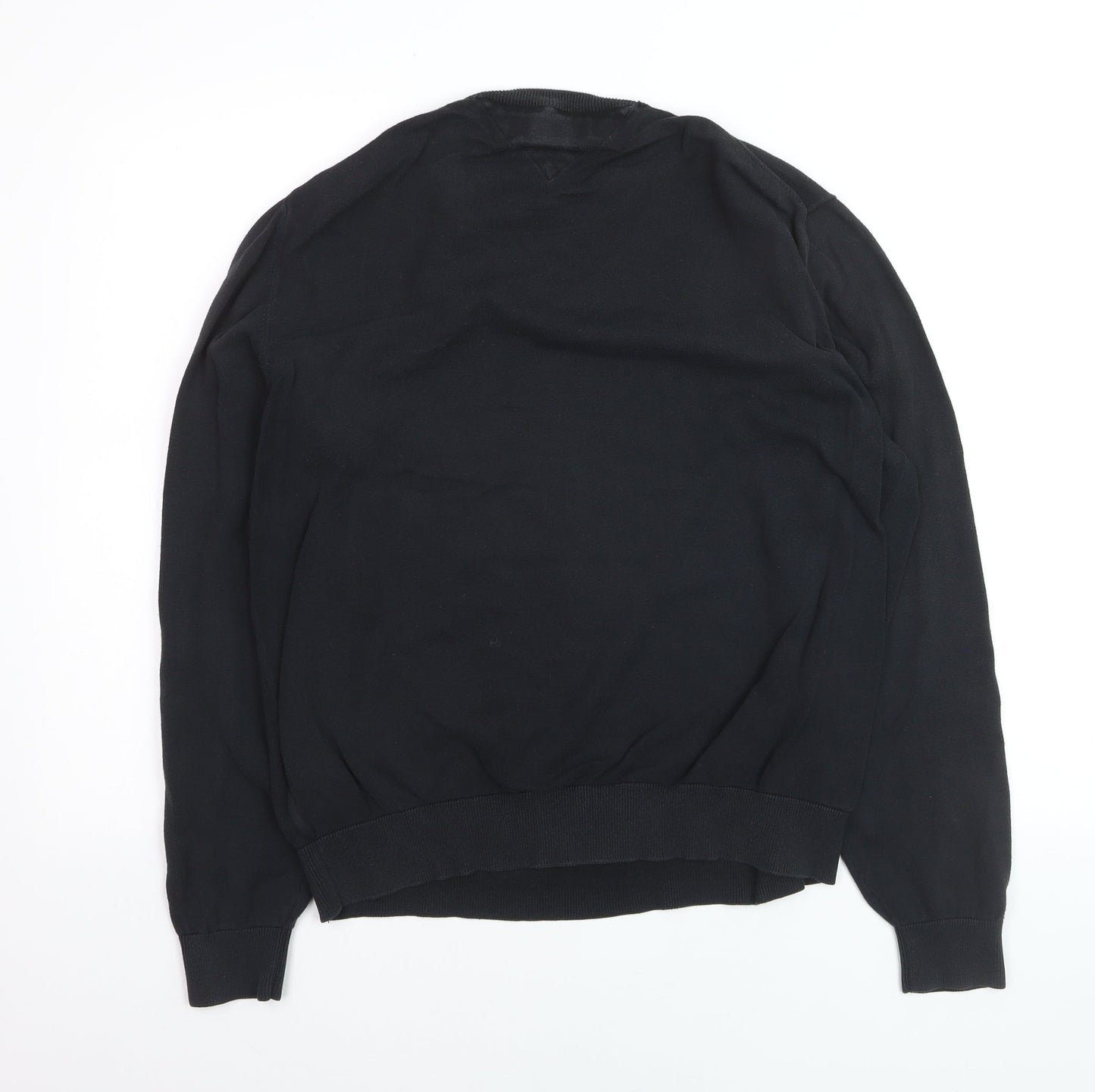 Tommy Hilfiger Men’s Black V-Neck Cotton Golf Jumper XL